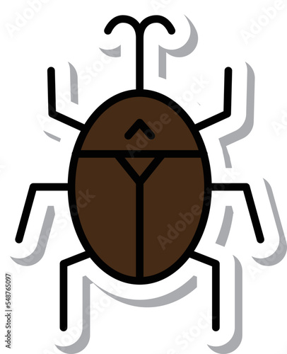 ミニステッカー昆虫イラストアイコン カブトムシ