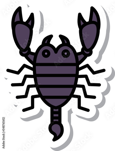 ミニステッカー昆虫イラストアイコン 蠍