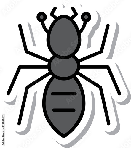 ミニステッカー昆虫イラストアイコン 蟻