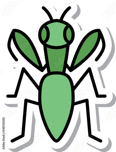 ミニステッカー昆虫イラストアイコン カマキリ