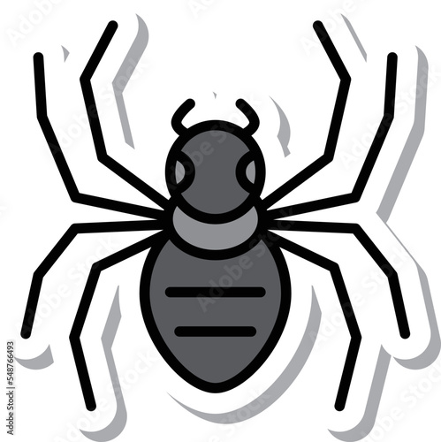 ミニステッカー昆虫イラストアイコン 蜘蛛