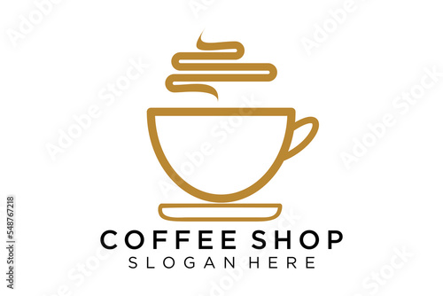Coffee logotype. Minimalist coffee logo concept, fit for caffe, restaurant, packaging and coffee business. Illustration vector logo.