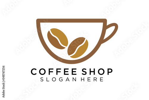 Coffee logotype. Minimalist coffee logo concept, fit for caffe, restaurant, packaging and coffee business. Illustration vector logo.