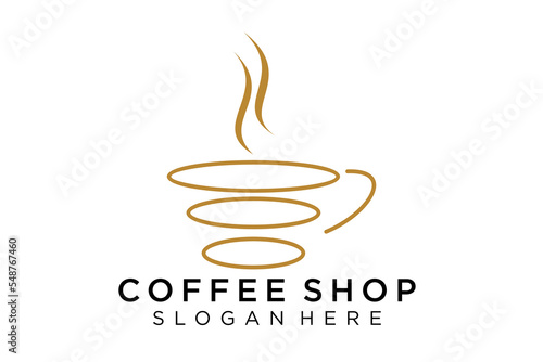 Coffee logotype. Minimalist coffee logo concept, fit for caffe, restaurant, packaging and coffee business. Illustration vector logo.