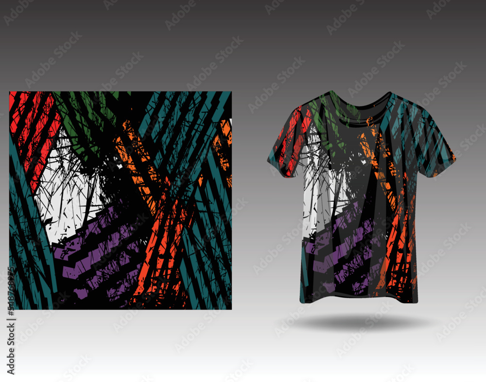 Fototapeta premium Tshirt sports design for racing jersey cycling football gaming