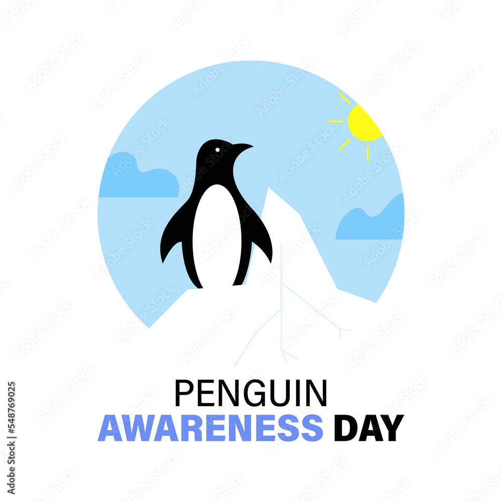 Obraz premium Penguin Awareness Day. Cute animal on an iceberg