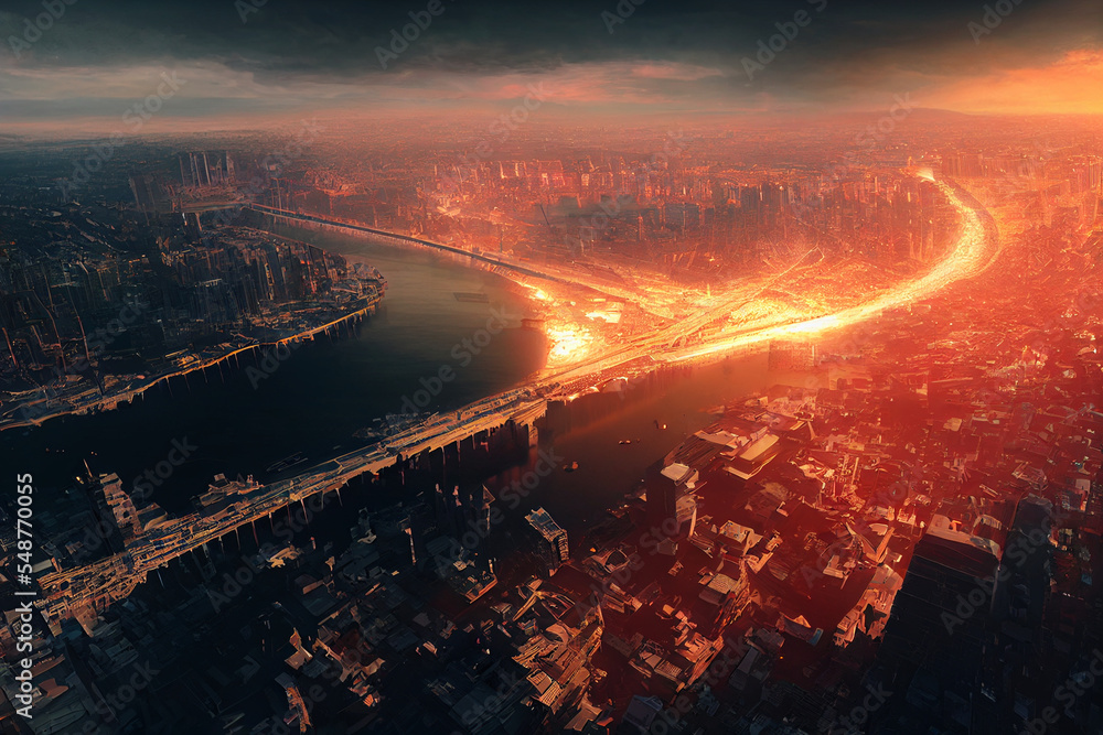 Aerial photography of a city Aerial photography of a city