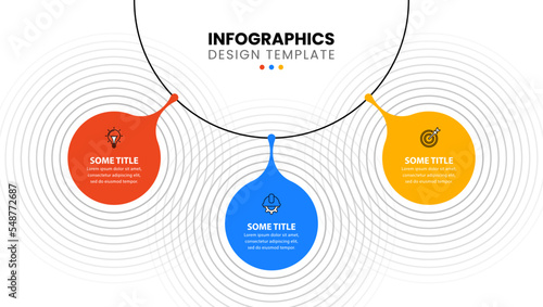 Infographic template. 3 circles with echo and icons