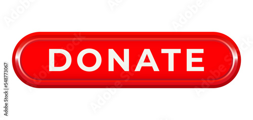 Donate web button. Red icon Vector illustration Isolated on white background photo