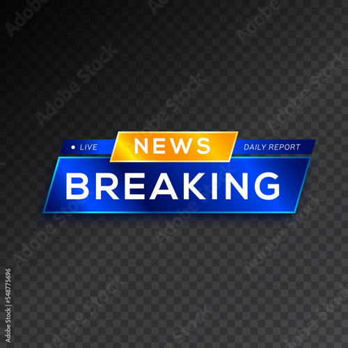 Stock vector illustration logo breaking news live banner. Breaking news vector icon. Communication business concept pictogram on isolated transparent background. Eps10 vector illustration.