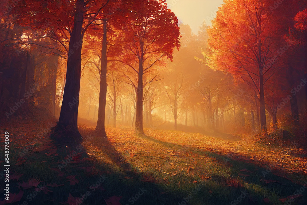 Autumn landscape paint Autumn landscape paint