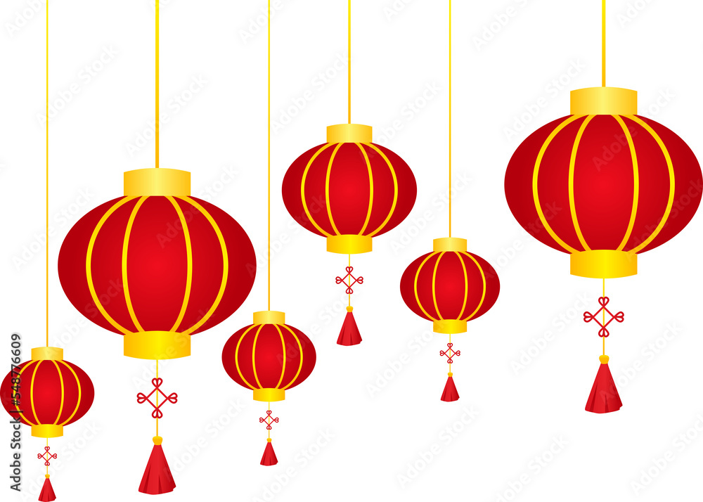 Red and gold chinese lanterns Red and gold chinese lanterns