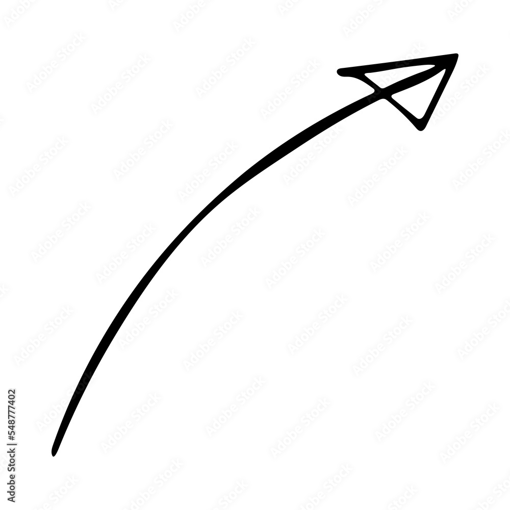 Hand drawn ink arrow illustration in sketch style. Business doodle clipart. Single element for design Hand drawn ink arrow illustration in sketch style. Business doodle clipart. Single element for design