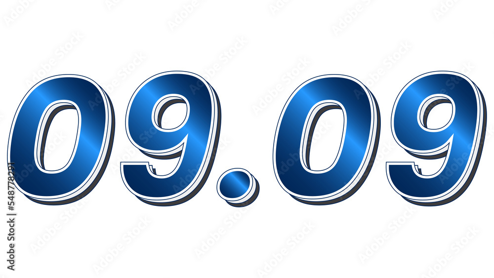 Vector of blue gradient with text 09.09, suitable for advertising content Vector of blue gradient with text 09.09, suitable for advertising content