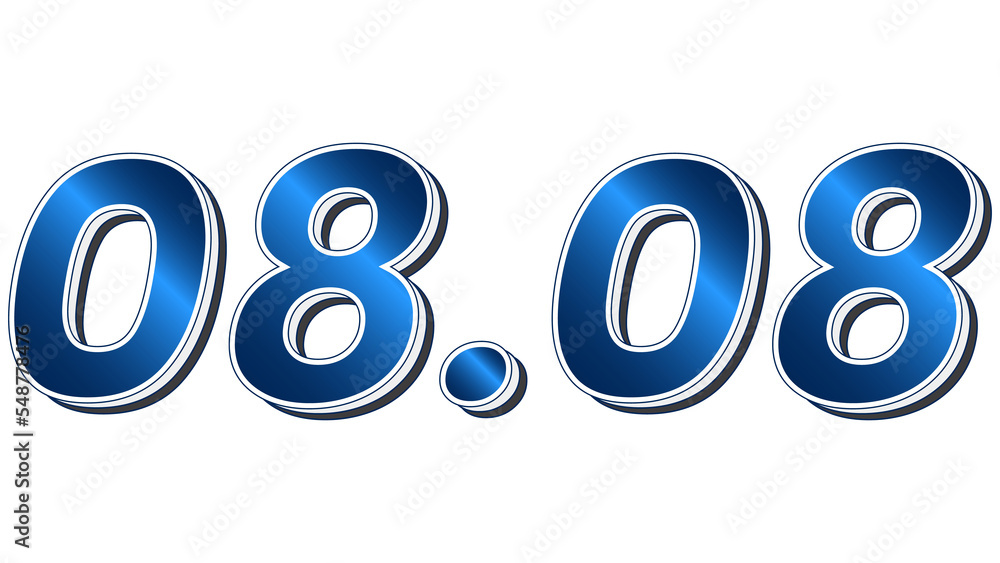 Vector of blue gradient with text 08.08, suitable for advertising content Vector of blue gradient with text 08.08, suitable for advertising content