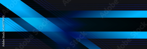 Modern abstract blue black banner background with light multiply and shiny effect vector illustration