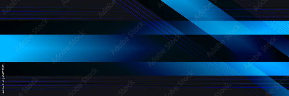 Modern abstract blue black banner background with light multiply and shiny effect vector illustration