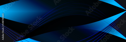 Modern abstract blue black banner background with light multiply and shiny effect vector illustration