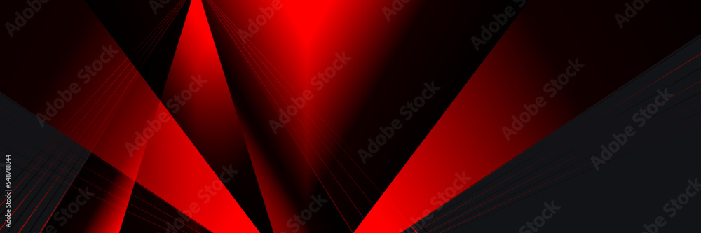 Abstract red wave curve smooth on black design modern background illustration