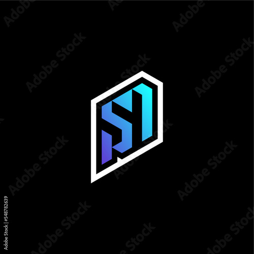 SN initial blue and white esport logo and monogram gaming ideas