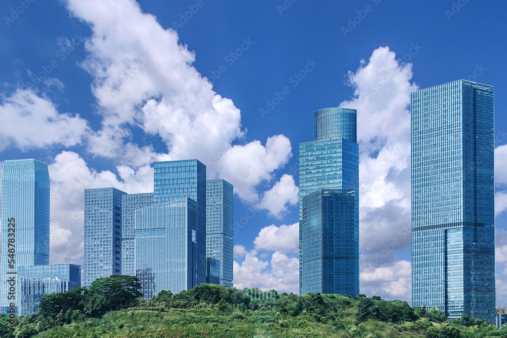 Modern CBD skyscraper complex
