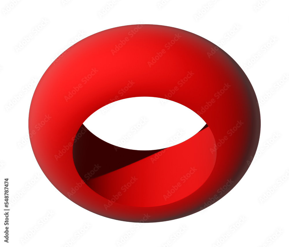 3d logo element on white background. Red ring 3d logo element on white background. Red ring
