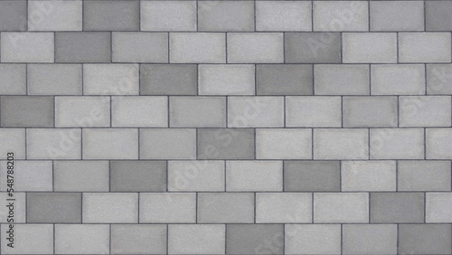 Texture background of some bricks, stone blocks or cobblestones in gray tone and low contrast. Seamless repeatable pattern for use in 3D modeling and graphic design