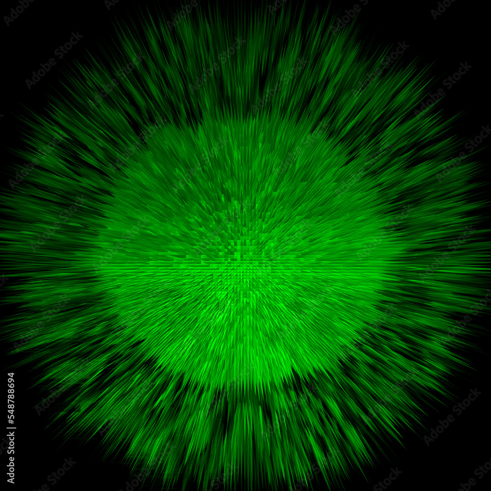 Fototapeta premium abstract fractal burst green and black