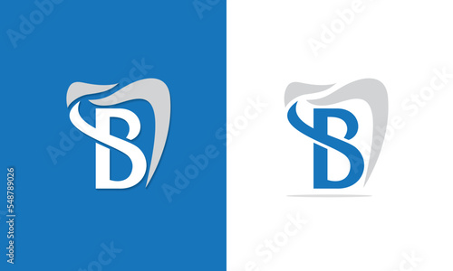 'B' letter creative dental logo design.
