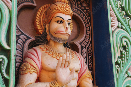 Canvas Print Portrait of god Hanuman blessing gesture