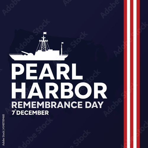 Pearl harbor remembrance day on december 7 template, perfect for office, banner, company, landing page, background, social media, wallpaper and more