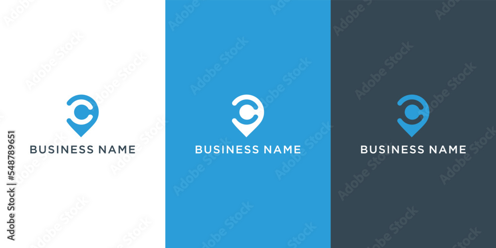 design template letter C with pin location logo vector design template letter C with pin location logo vector