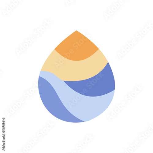 oasis logo design vector illustration. Water in the middle of the desert concept