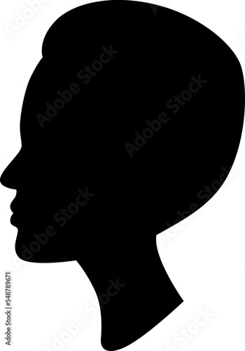 female silhouette in profile. vector on white isolated background. young woman for poster or text. elegant background as well.