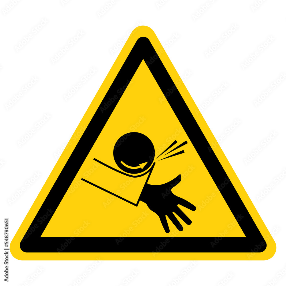 Crush Hazard Symbol Sign, Vector Illustration, Isolate On White