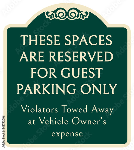 Decorative parking sign guest parking only