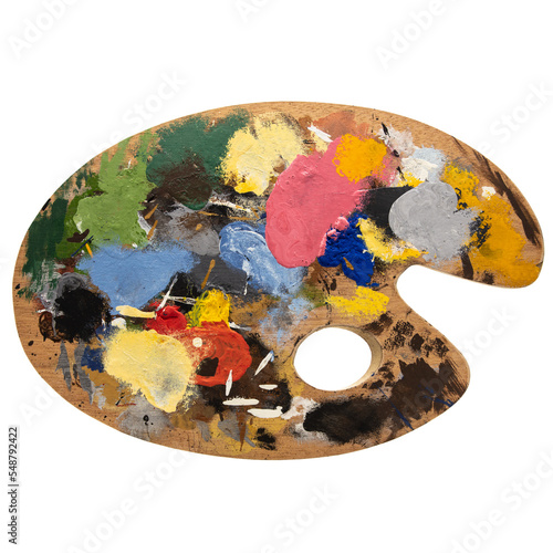 Canvastavla a single used art painter palette