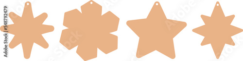 Christmas stars gift tags templates vector illustration