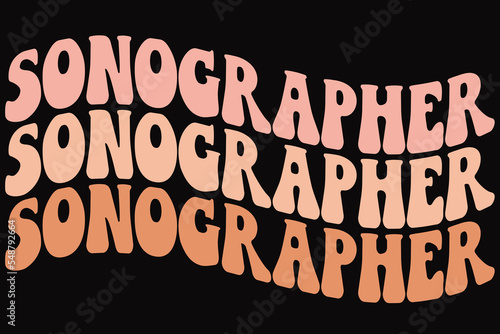 Sonographer Groovy Christmas T-Shirt Design