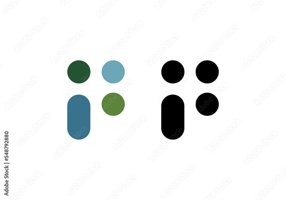 initial letter logo P with dots initial company icon business logo background illustration initial letter logo P with dots initial company icon business logo background illustration
