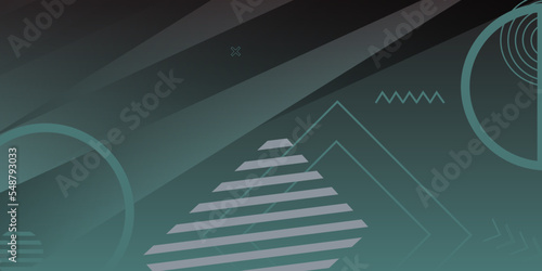 Dark green modern memphis background wallpaper vector for desktop, room decoration