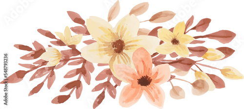 Fototapeta Naklejka Na Ścianę i Meble -  Watercolor Flower Arrangement Autumn