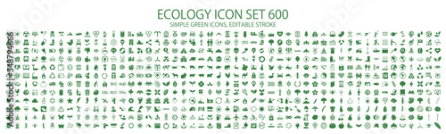 Green icon set 600 related to ecology and nature © SUE
