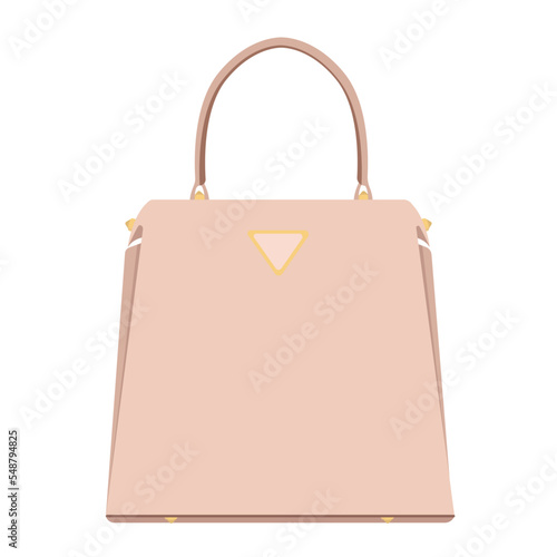 Women's bag beige,isolated on a white background.Vector illustration.