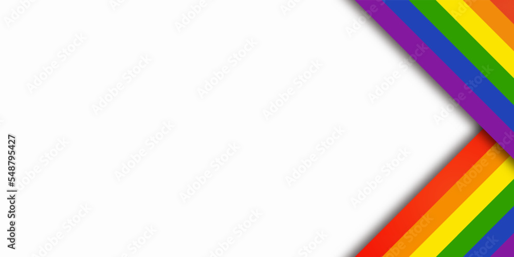 Abstract geometric red, orange, yellow, green, blue and purple ribbon lgbtq color isolated white background. Lgbt Pride History Month color background with copy space for text. Vector illustration Abstract geometric red, orange, yellow, green, blue and purple ribbon lgbtq color isolated white background. Lgbt Pride History Month color background with copy space for text. Vector illustration