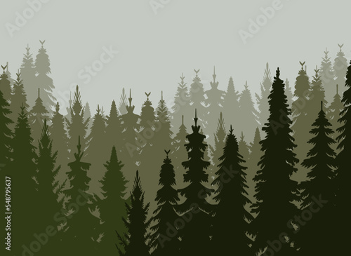 silhouette forest  nature design vector isolated