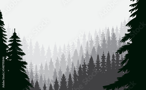 silhouette black forest , nature design vector