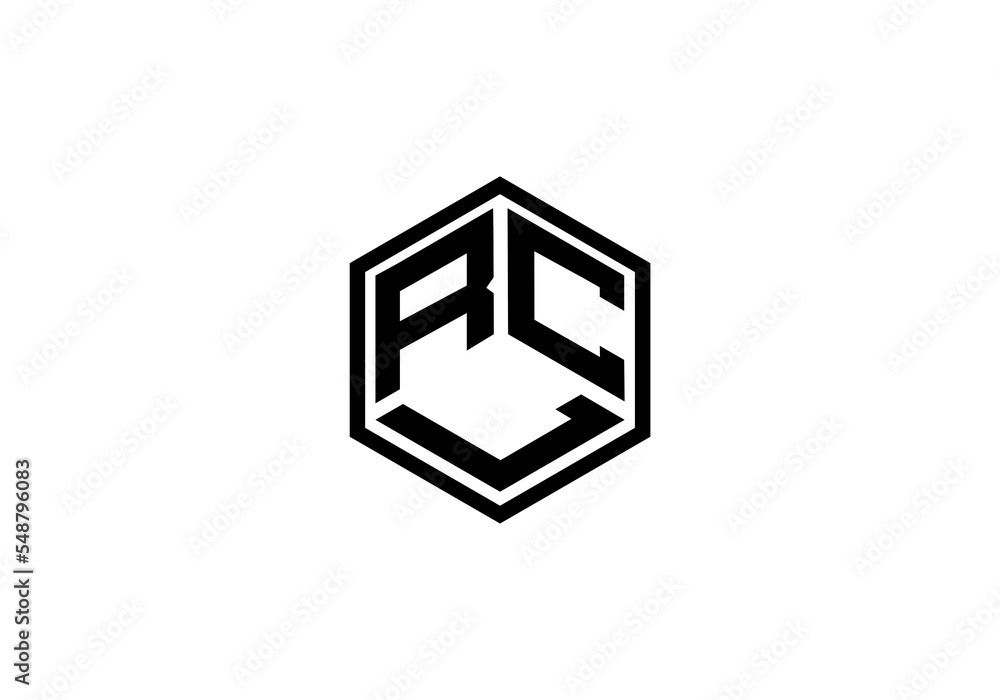 RCL initial letter logo hexagon initial company icon business logo background illustration RCL initial letter logo hexagon initial company icon business logo background illustration