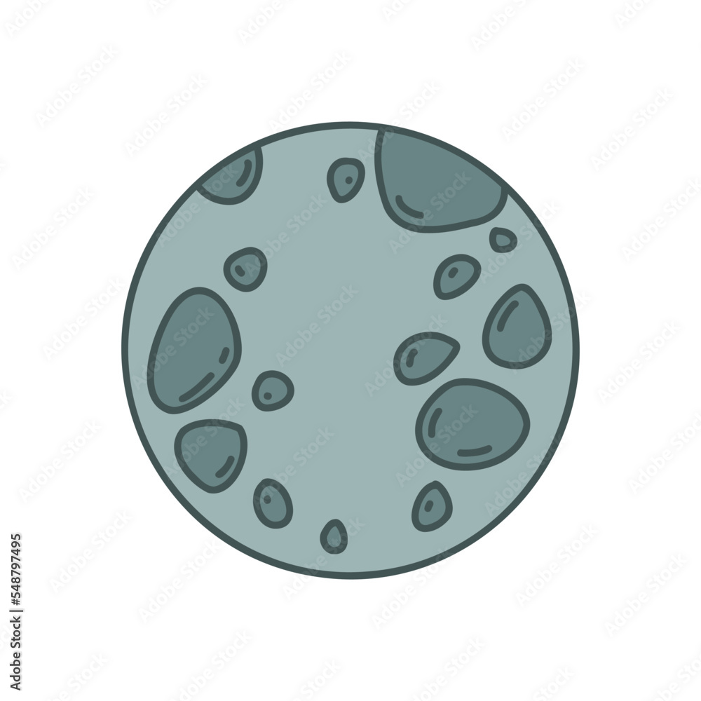 Planets of the solar system, sun in doodle style Planets of the solar system, sun in doodle style
