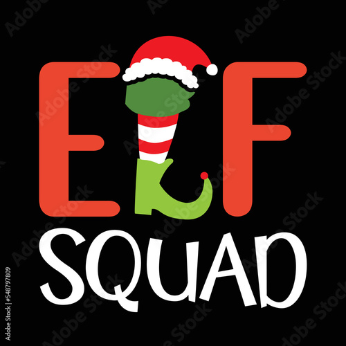 Elf squad Merry Christmas shirt print template